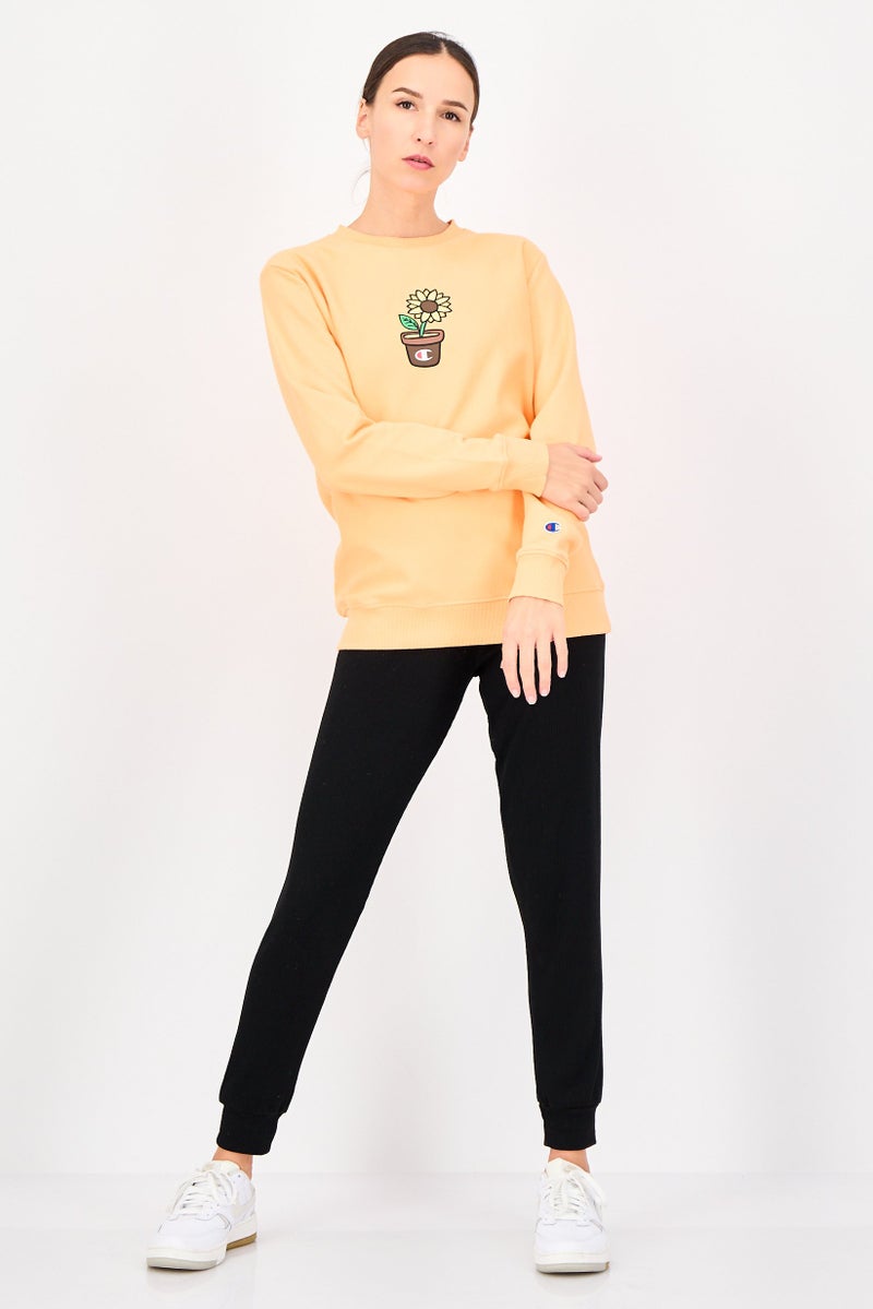 Champion Women Sportswear Fit Long Sleeve Outdoor Sweatshirt, Orange - Image 4