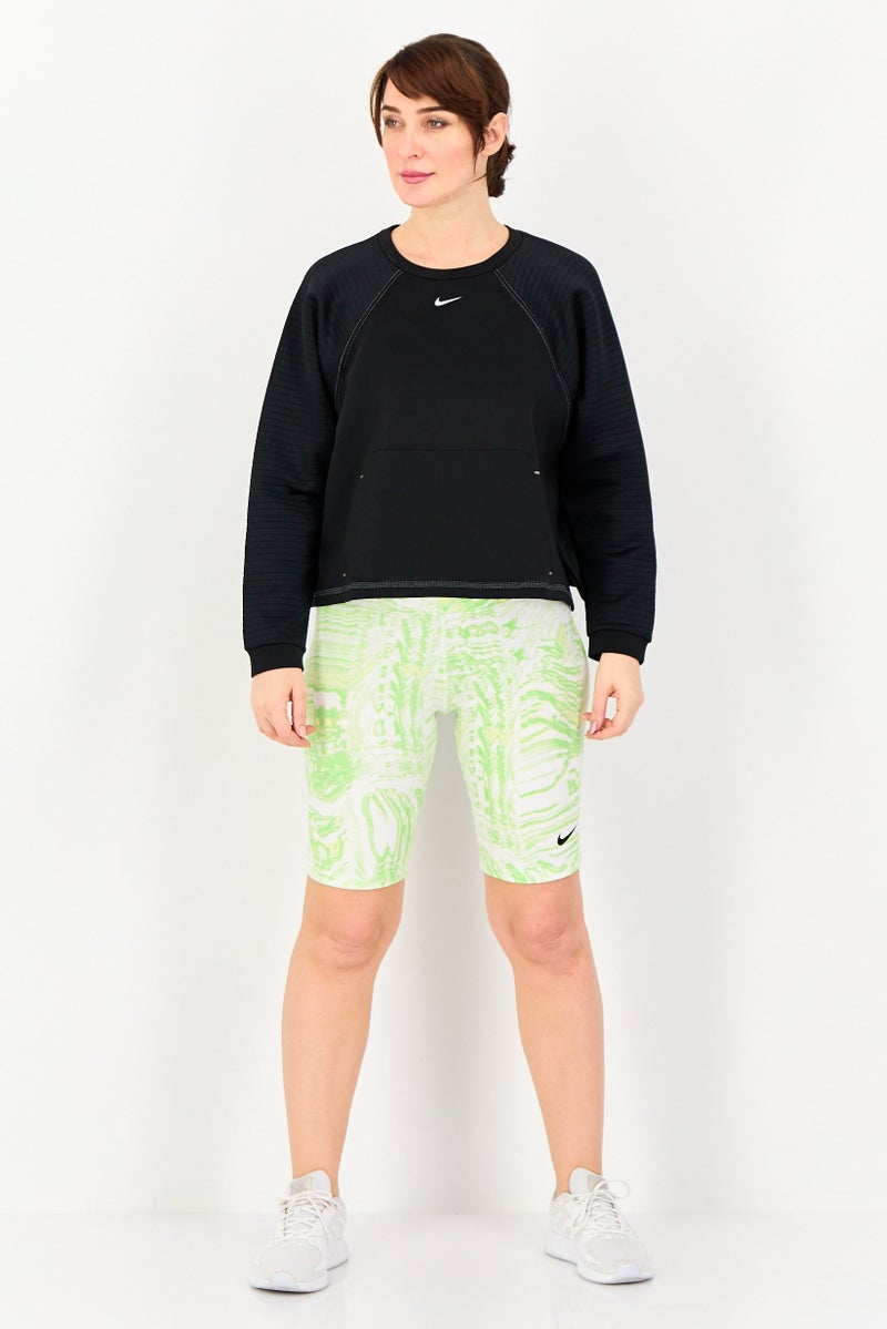 Nike سويت شيرت خارجي فضفاض بأكمام طويلة للنساء، أسود - Image 4