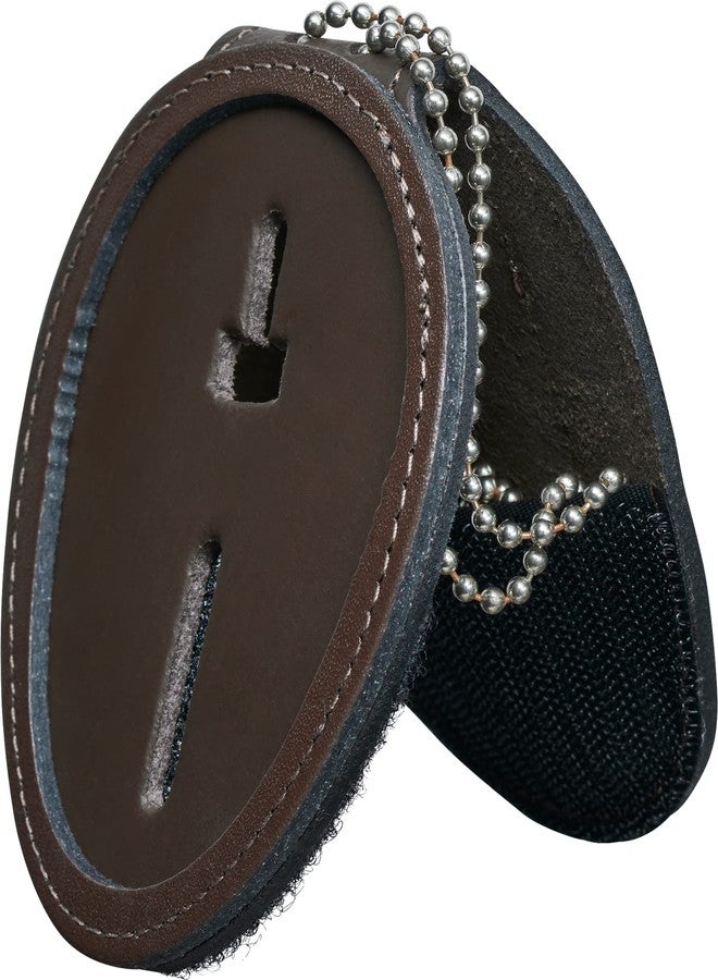 Perfect Fit Shield Wallets Los Angeles LAPD and Phoenix Badge Holder ID Holder Brown Leather with Belt Clip and Neck Chain (Cutout PF158) - Image 4