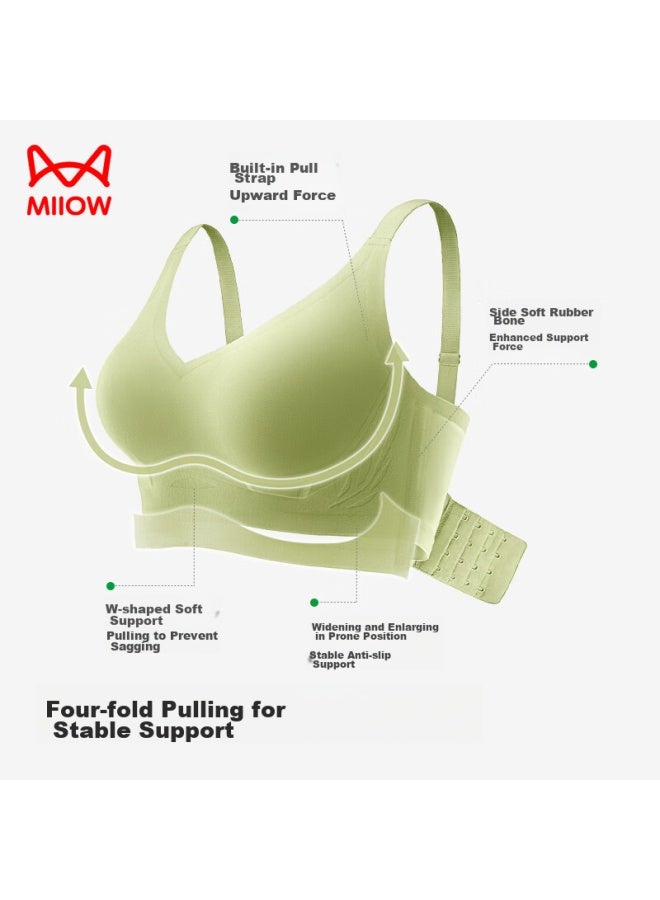 MIIOW Miiow Seamless Bra For Women, Large Bust Minimizer, Rabbit Ear Cups, Push-up, Wireless, Sexy, Plus Size Brassiere, Green, Size 38 - Image 3