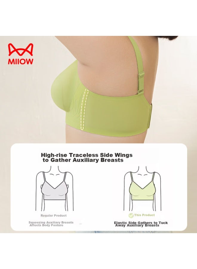 MIIOW Miiow Seamless Bra For Women, Large Bust Minimizer, Rabbit Ear Cups, Push-up, Wireless, Sexy, Plus Size Brassiere, Green, Size 38 - Image 4