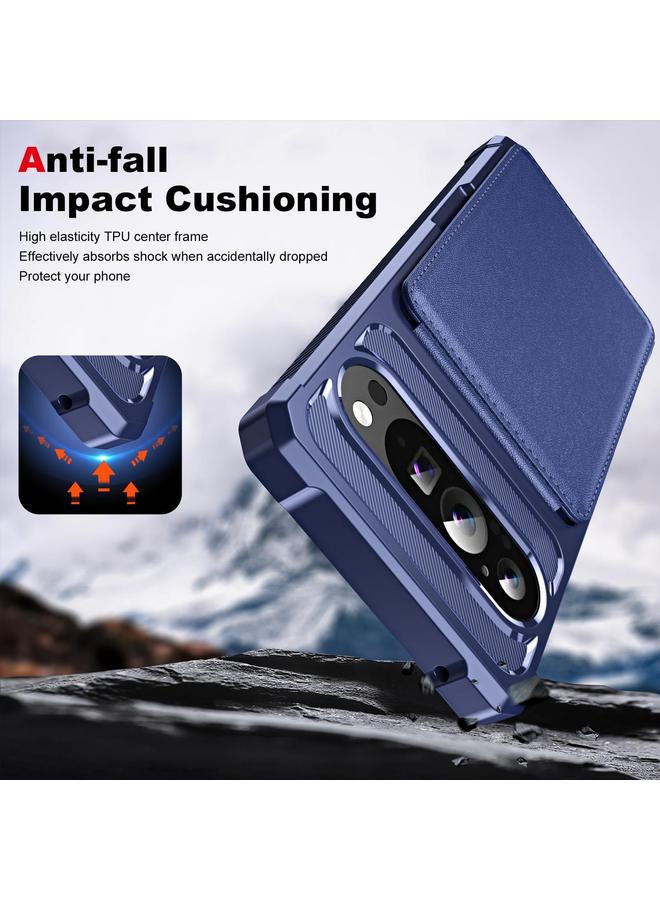 اس-توب جراب هاتف من الجلد مع حامل بطاقة عمودي لهاتف Google Pixel 9 Pro XL - Image 5