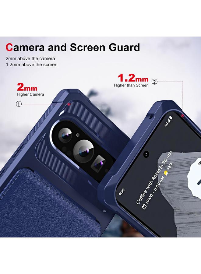 اس-توب جراب هاتف من الجلد مع حامل بطاقة عمودي لهاتف Google Pixel 9 Pro XL - Image 4