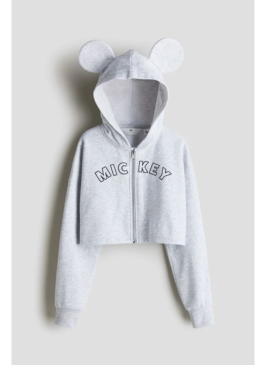H&M Motif-Detail Zip-Through Hoodie