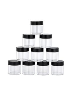 ORiTi 10-Piece Nail Art Plastic Storage Jar Black/Clear  - Image 1
