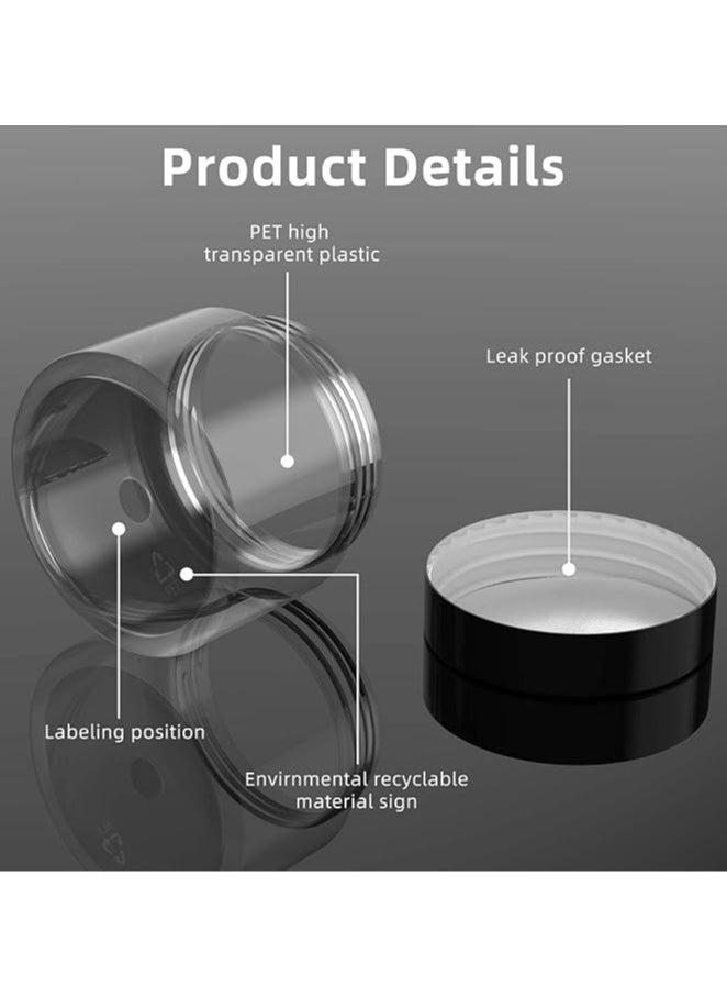 ORiTi 10-Piece Nail Art Plastic Storage Jar Black/Clear  - Image 4