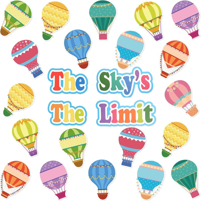 TaoBary 68 Pcs Hot Air Balloon Bulletin Board Cutouts Back to School Colorful Hot Air Balloons Accents Paper Cutouts Classroom Themes Decoration Sets for Name Tag Bulletin Board Locker Decor Teacher Birthday - Image 1
