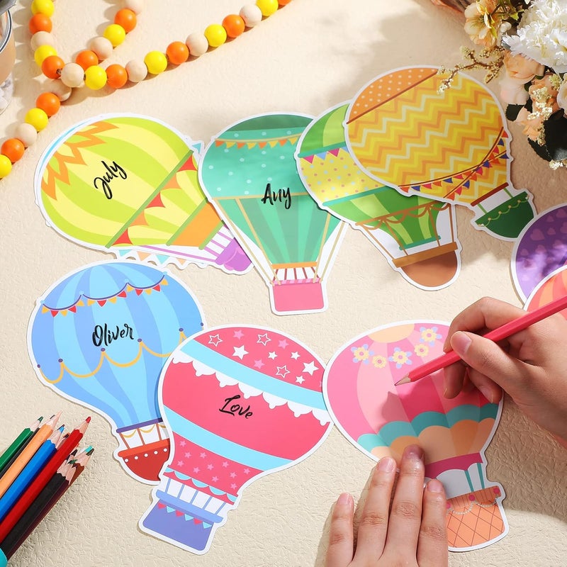 TaoBary 68 Pcs Hot Air Balloon Bulletin Board Cutouts Back to School Colorful Hot Air Balloons Accents Paper Cutouts Classroom Themes Decoration Sets for Name Tag Bulletin Board Locker Decor Teacher Birthday - Image 4