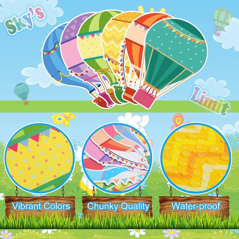 TaoBary 68 Pcs Hot Air Balloon Bulletin Board Cutouts Back to School Colorful Hot Air Balloons Accents Paper Cutouts Classroom Themes Decoration Sets for Name Tag Bulletin Board Locker Decor Teacher Birthday - Image 3