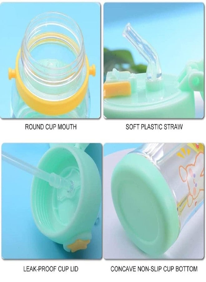 Evvorio BPA Free Cartoon Designed Plastic Sipper Water Bottle for Kids and Toddlers, 600ml, 1 Piece, Green - Image 3