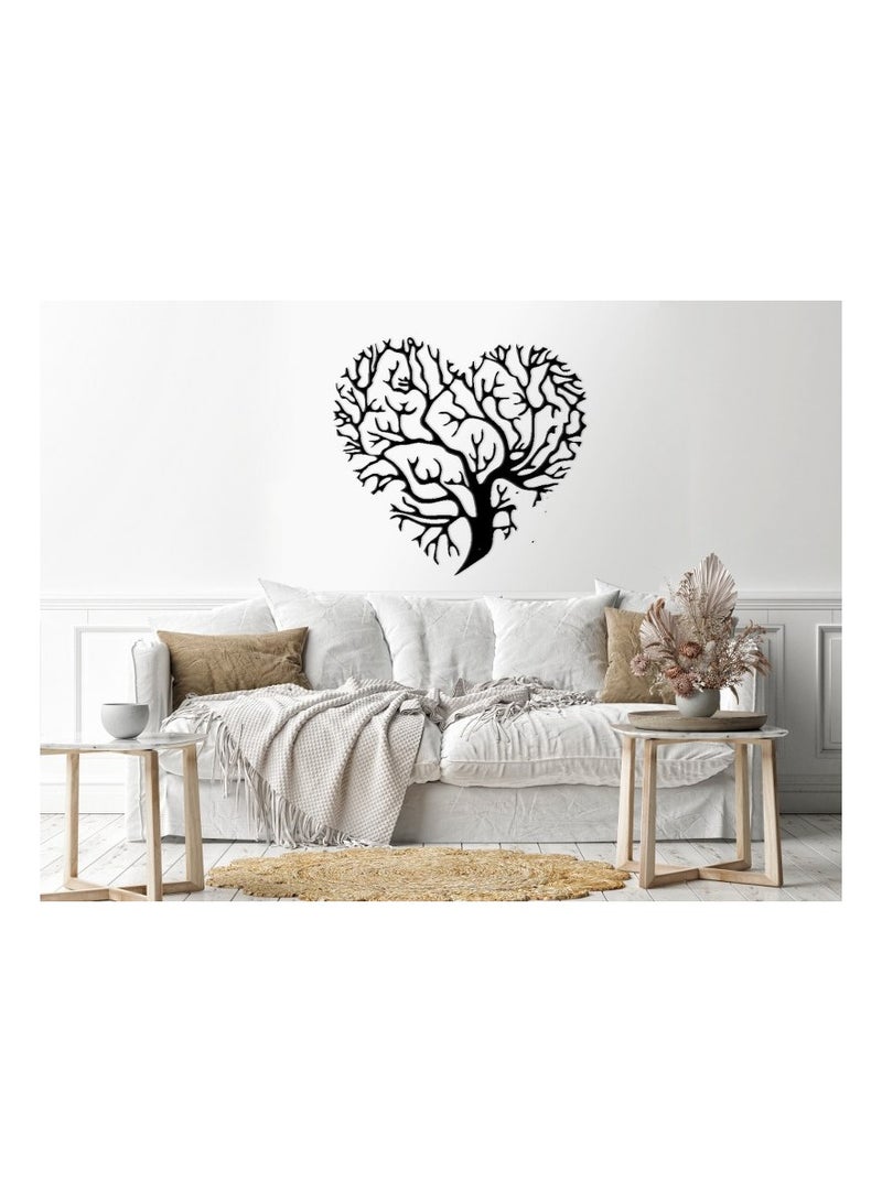 Home Gallery Tree heart Wood Wall art 80x80 Black - Image 1