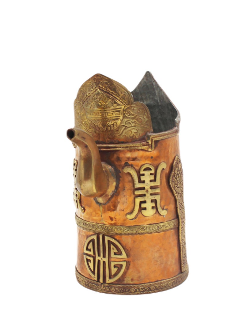 Antique Museum Handmade Arabic Traditional Copper Jar 23 cm  - Image 2