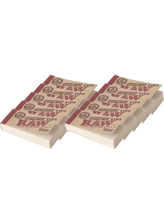 Raw ورق لف خام مثقوب واسع مع نصائح فلتر قطنية 10 عبوات = 500 نصيحة - Image 1