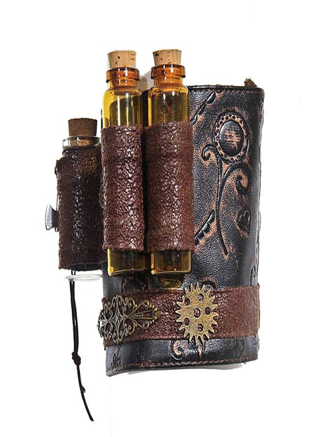 SUMGOGO Arm Bracer Cuff Armband Wrist Guard Armor Medieval Witch Wizard Magic Cork Potion Bottle Lolita Cosplay LARP Costume Accessory Decor (Coffee) - Image 1