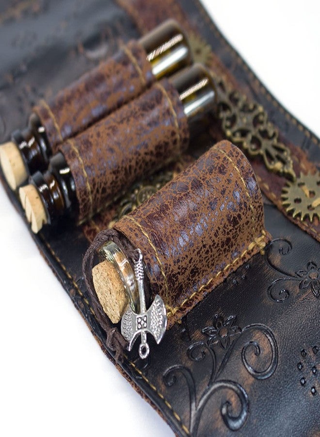 SUMGOGO Arm Bracer Cuff Armband Wrist Guard Armor Medieval Witch Wizard Magic Cork Potion Bottle Lolita Cosplay LARP Costume Accessory Decor (Coffee) - Image 4