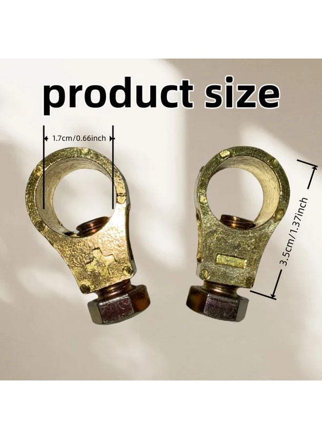 1 قطعة من النحاس موصل طرف البطارية الإيجابي السلبي مشبك بطارية السيارة النحاسي النقي - Image 3