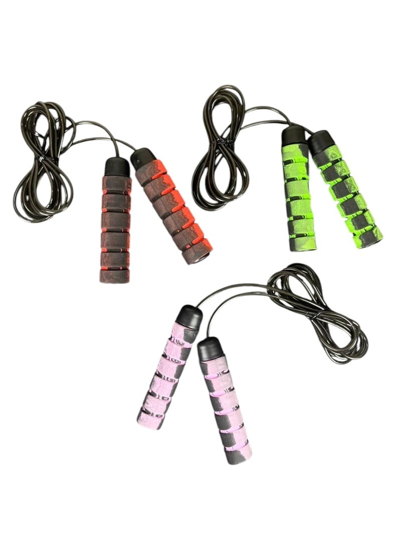 M D Stay Fit MD StayFit Jump Rope Professional Foam Grip Handles Fitness Training Exercise Skipping MULTI COLORS Colors - Image 4