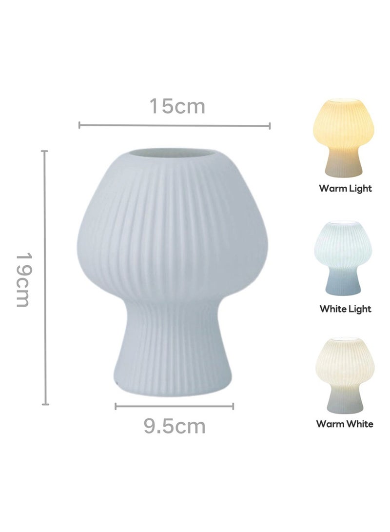 Sharpdo Tulip Table Lamp,3 Color Dimmable Modes  Glass Bedside Table Lamp, Night Lamps, Cute Small Nightstand Desk lamp for Home Decor, Study, Living, Bedroom, Gift，Bulb Included (D15cm*H19cm) - Image 4