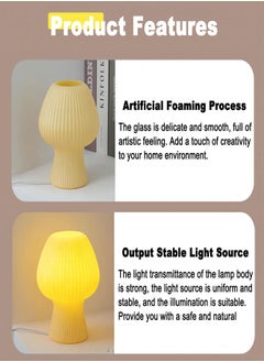 Sharpdo Tulip Table Lamp,3 Color Dimmable Modes  Glass Bedside Table Lamp, Night Lamps, Cute Small Nightstand Desk lamp for Home Decor, Study, Living, Bedroom, Gift，Bulb Included (D15cm*H19cm)  - Image 3