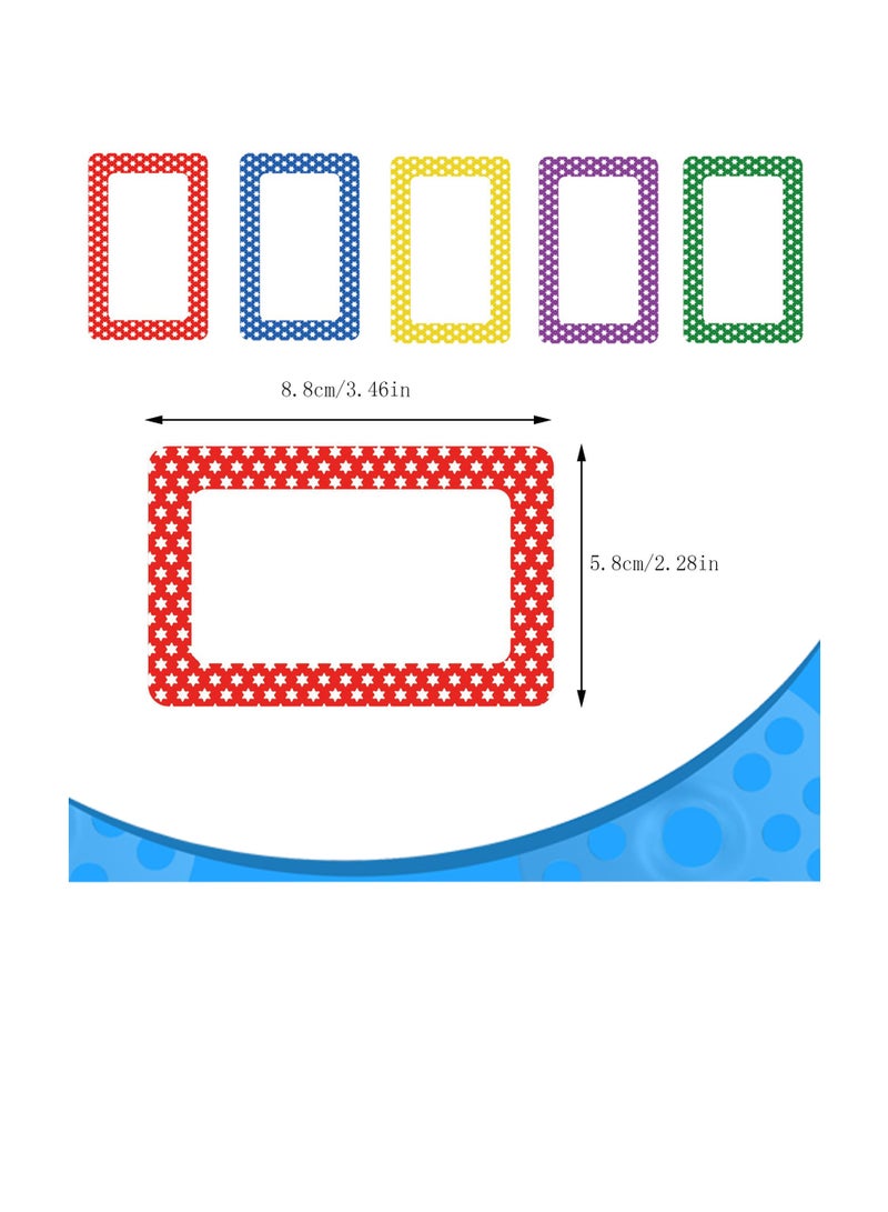 SUNSAR 300 sheets Tag Labels Stickers, Colourful Name Labels, Sticky Label Stickers, Border Stickers(8.9X5.8cm, 5 Colors) - Image 2