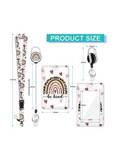Y&D ID Badge Holder, Holders with Lanyard and Retractable Reel Clip, Rainbow Name Tag Vertical Protector Bage Clips for Nurse Teacher Officer Student  - Image 2
