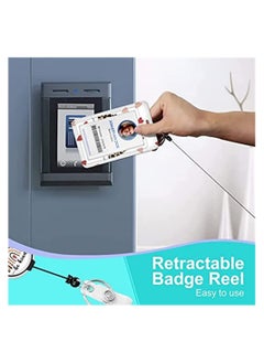 Y&D ID Badge Holder, Holders with Lanyard and Retractable Reel Clip, Rainbow Name Tag Vertical Protector Bage Clips for Nurse Teacher Officer Student  - Image 3