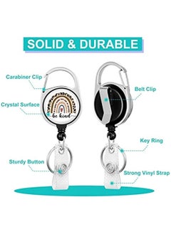 Y&D ID Badge Holder, Holders with Lanyard and Retractable Reel Clip, Rainbow Name Tag Vertical Protector Bage Clips for Nurse Teacher Officer Student  - Image 5