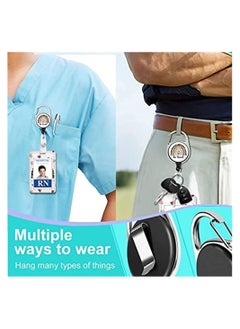 Y&D ID Badge Holder, Holders with Lanyard and Retractable Reel Clip, Rainbow Name Tag Vertical Protector Bage Clips for Nurse Teacher Officer Student  - Image 4