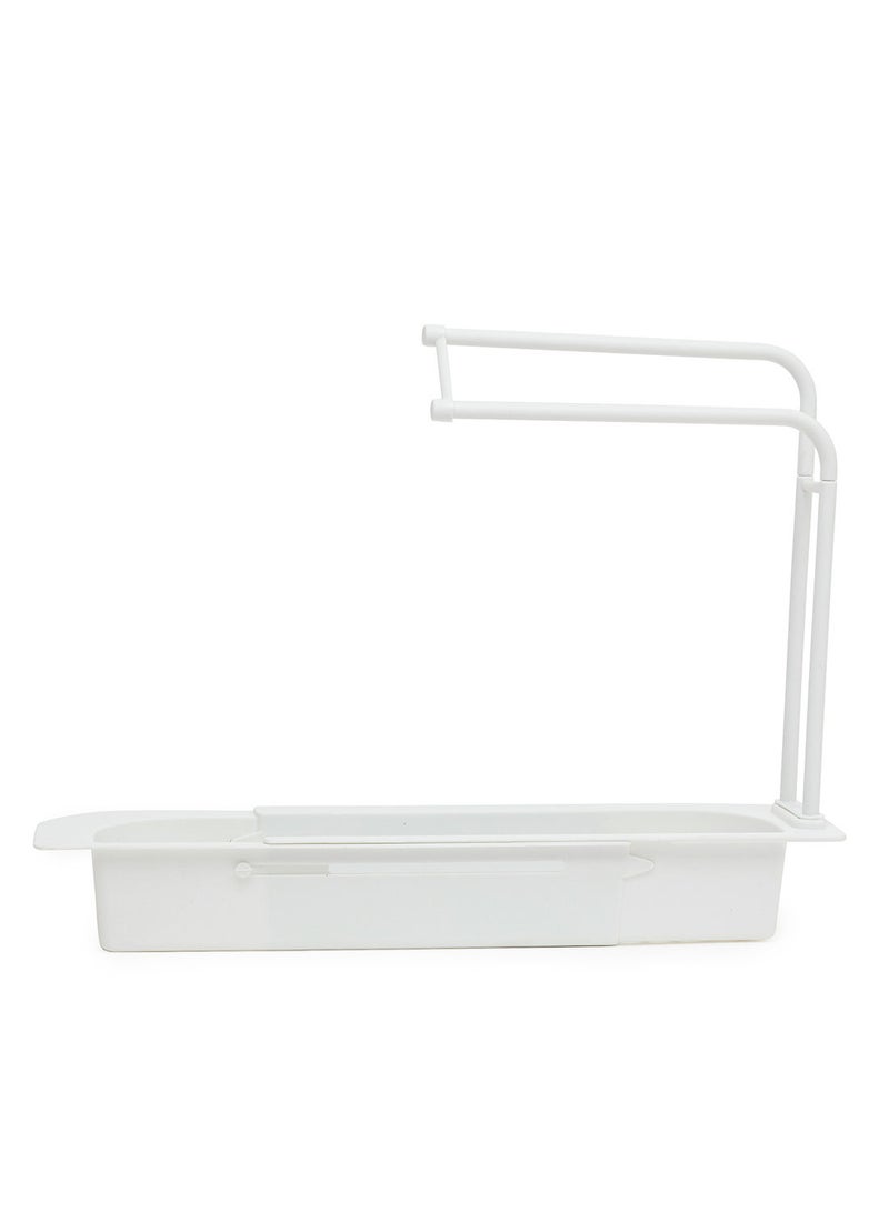 Hot Selling Multi Function Kitchen Sinks Draining Shelf Adjustable Sponge Storage Racks Plastic Sink Holder Kitchen Organizer
