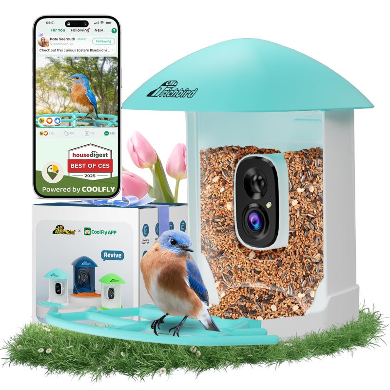 RichBird Bird Feeder with Camera, Smart Bird House with Cam for Outside, 2K HD Auto Record Video, AI Identification & Instant Alerts, Solar Powered, Bird Watching Gifts for Family and Birdlovers - Image 1
