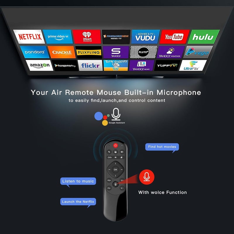 Universal TV Remote Air Mouse Bluetooth & 2.4G Wireless Keyboard with Voice IR Learning - QWERTY Remote for Smart Television, Android Box, PC, HTPC, Nvidia Shield, Projector (Not for Samsung/for LG) - Image 5
