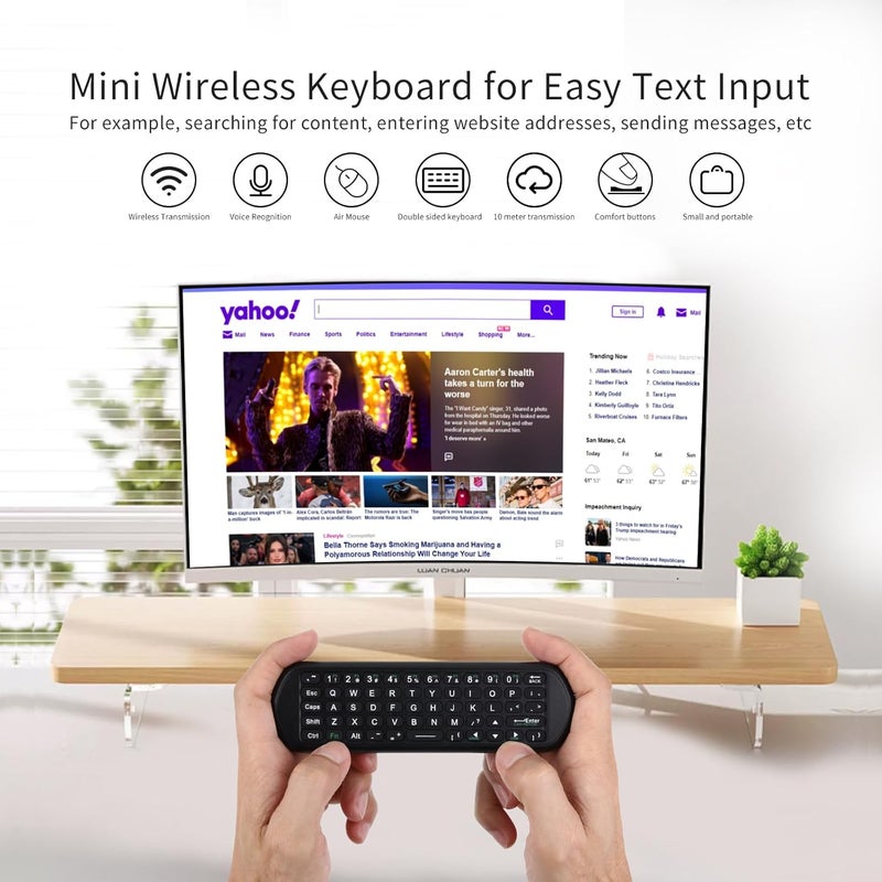Universal TV Remote Air Mouse Bluetooth & 2.4G Wireless Keyboard with Voice IR Learning - QWERTY Remote for Smart Television, Android Box, PC, HTPC, Nvidia Shield, Projector (Not for Samsung/for LG) - Image 2
