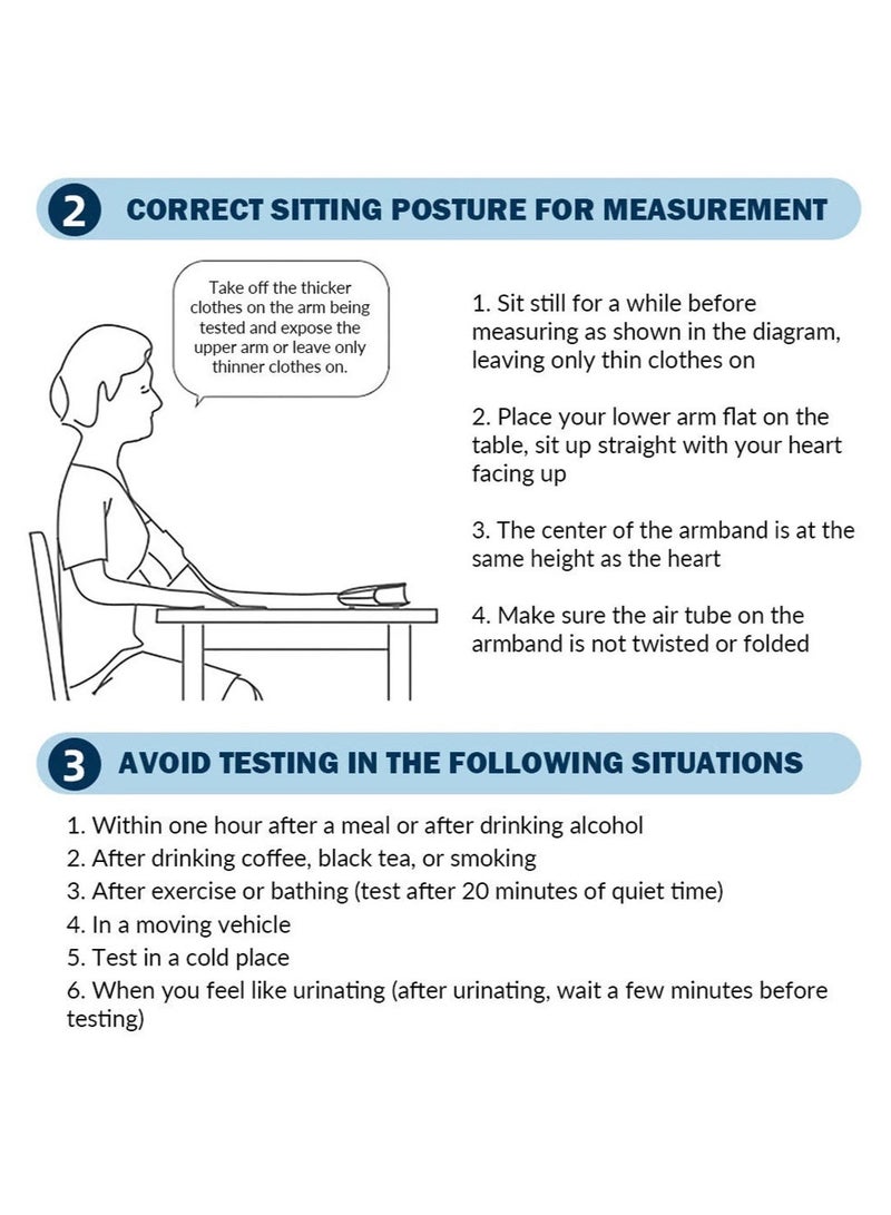 Sisily Arm Blood Pressure Monitor - Digital BP Machine with Voice Broadcast - Large HD Screen, One-Button Operation, Medical Accuracy - Image 4