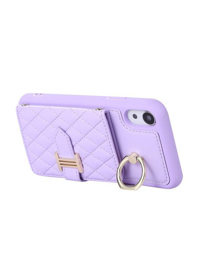 اس-توب جراب لهاتف iPhone XR مع حامل بطاقات أفقي وحلقة وحزام مزدوج - Image 4