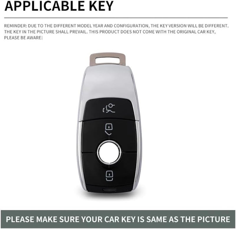ontto Suede Car Key Fob Cover for Mercedes Models - Black - Image 2