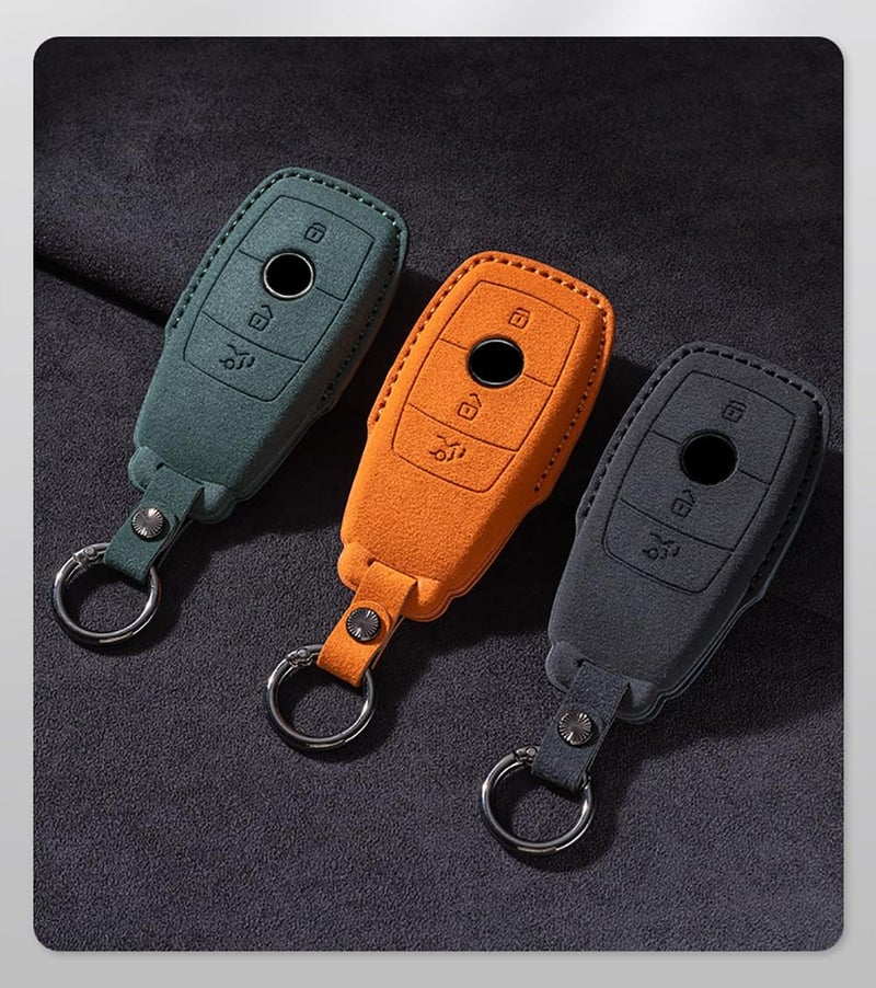 ontto Suede Car Key Fob Cover for Mercedes Models - Black - Image 5