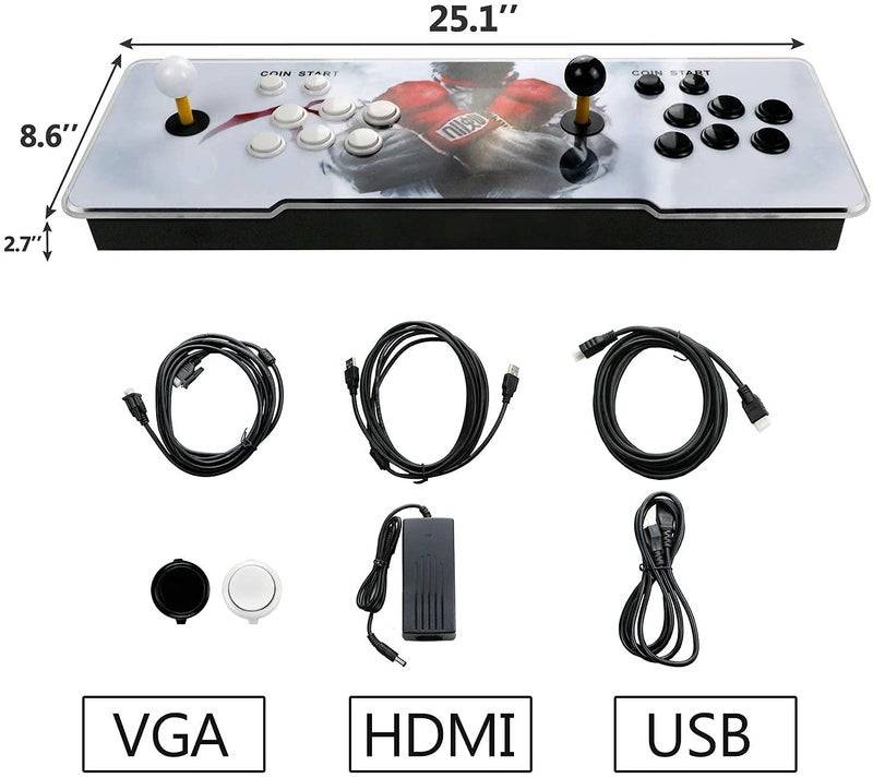 Likeem Best Brose Pandora Treasure 3D Arcade Console - 30000 Games, Search Function, 1280x720P, Favorite List, 4 Players Online, 2 Player Controls (Black) - Image 5