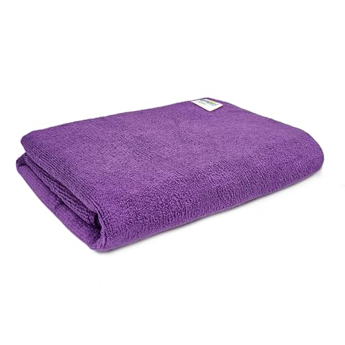SOFTSPUN Microfiber Bath & Hair, Care Towel Set of 1 Piece, 70x140 Cms 340 GSM (Purple). Super Soft & Comfortable, Quick Drying, Ultra Absorbent in Large Size. - Image 1