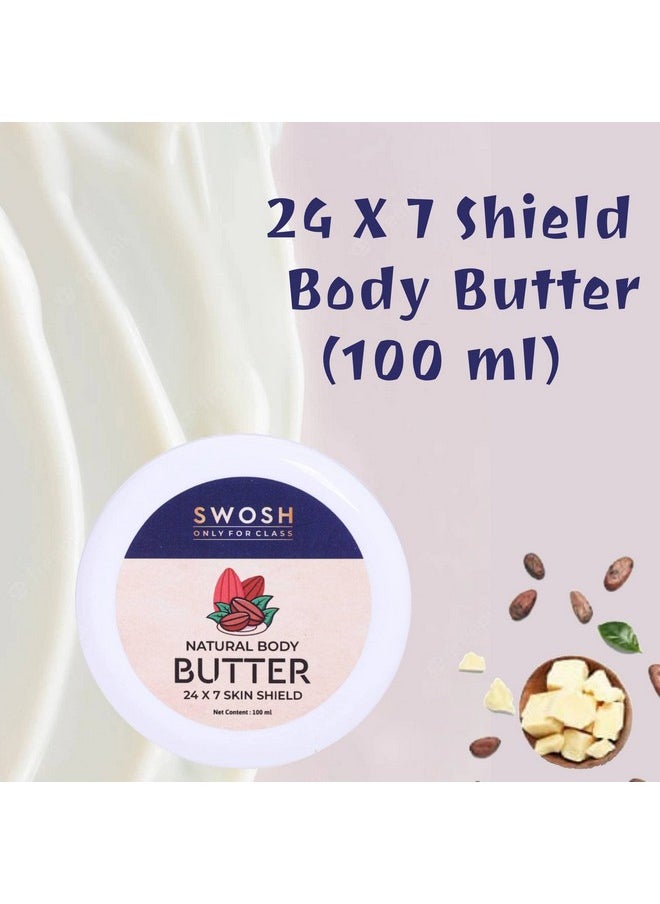 Natural Body Butter Cream With Shea Butter And Cocoa Butter 100 Ml For All Skin Types | 24 X 7 Hours Hydration, Deep Moisturization & Nourishing Formula