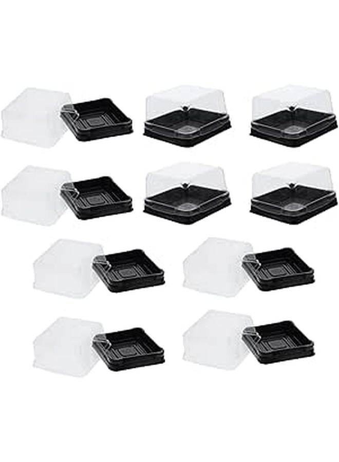 Square Plastic Mooncake Boxes 7 7x7 7x4 2cm 100pcs Dessert Trays Food Storage Containers - Image 1
