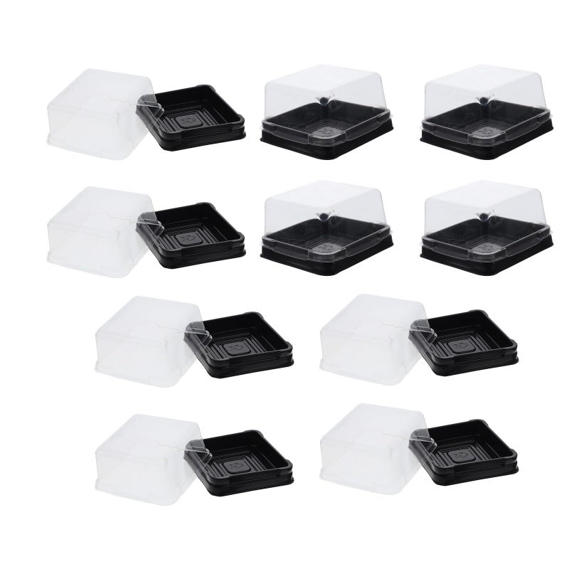 Square Plastic Mooncake Boxes 7 7x7 7x4 2cm 100pcs Dessert Trays Food Storage Containers - Image 2