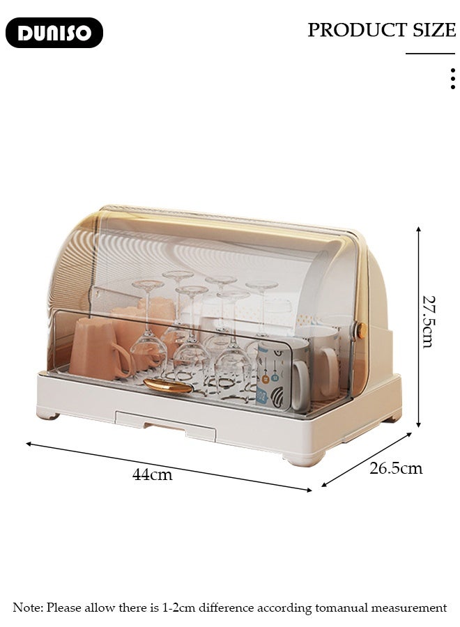 DUNISO Baby Bottle Drying Rack with Lid & Removable Drain Tray – Space-Saving Bottle Storage Organizer, Foldable Baby Cups Rack Holder for Newborns, Pacifiers, Cups, Accessories - Image 2