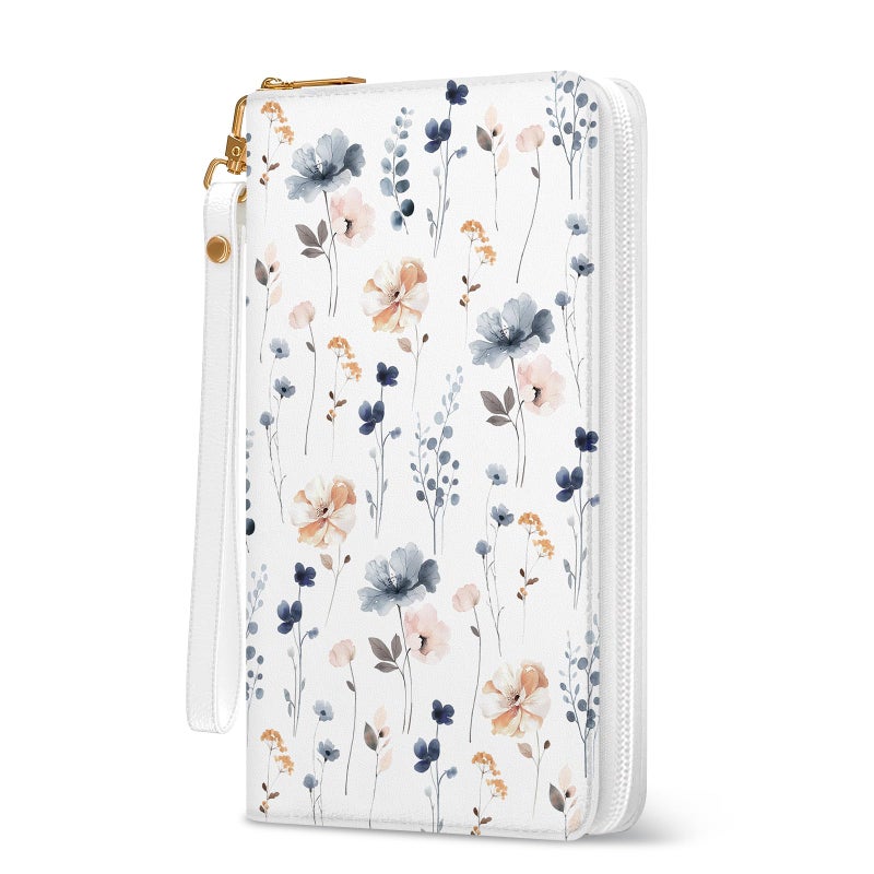Vorruil Flower Womens Wallet, RFID Blocking Wallets for Women, Ladies Purse with Zip Around Credit Card Holder and 10 Card Slots & ID Window, Travel Large Capacity Women's Clutch Hand Strap Christmas Gift - Image 1