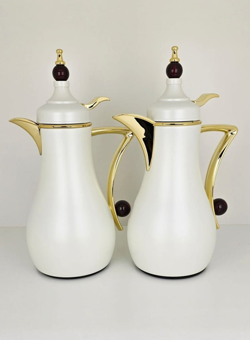 2Piece Thermos Set with Glass Interior Keeps Tea and Coffee Hot 12 Hour Heat Retention