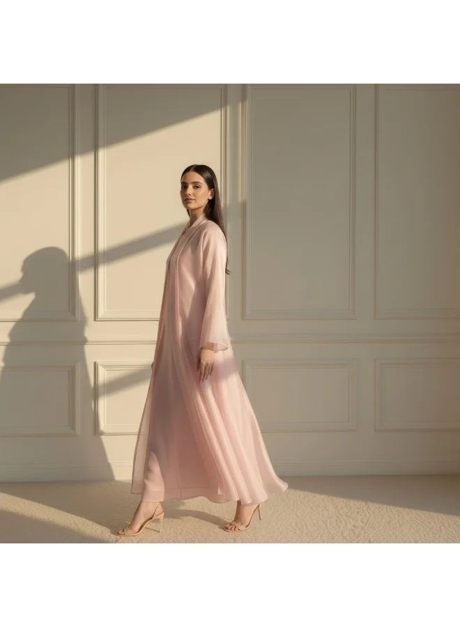 Moistreet Organza Abaya Set with Inner & Headscarf