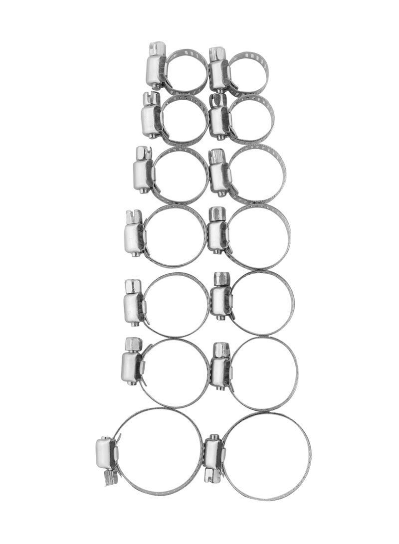 LAWAZIM Hose Clips -14 Piece- Corrosion-resistant Secure Hold Worm Gear Hose Clamp for Hoses Tubes Pipes Cables and Wires - Professional Automotives House Repairs Improvements Plumbing and Water Lines - Image 1