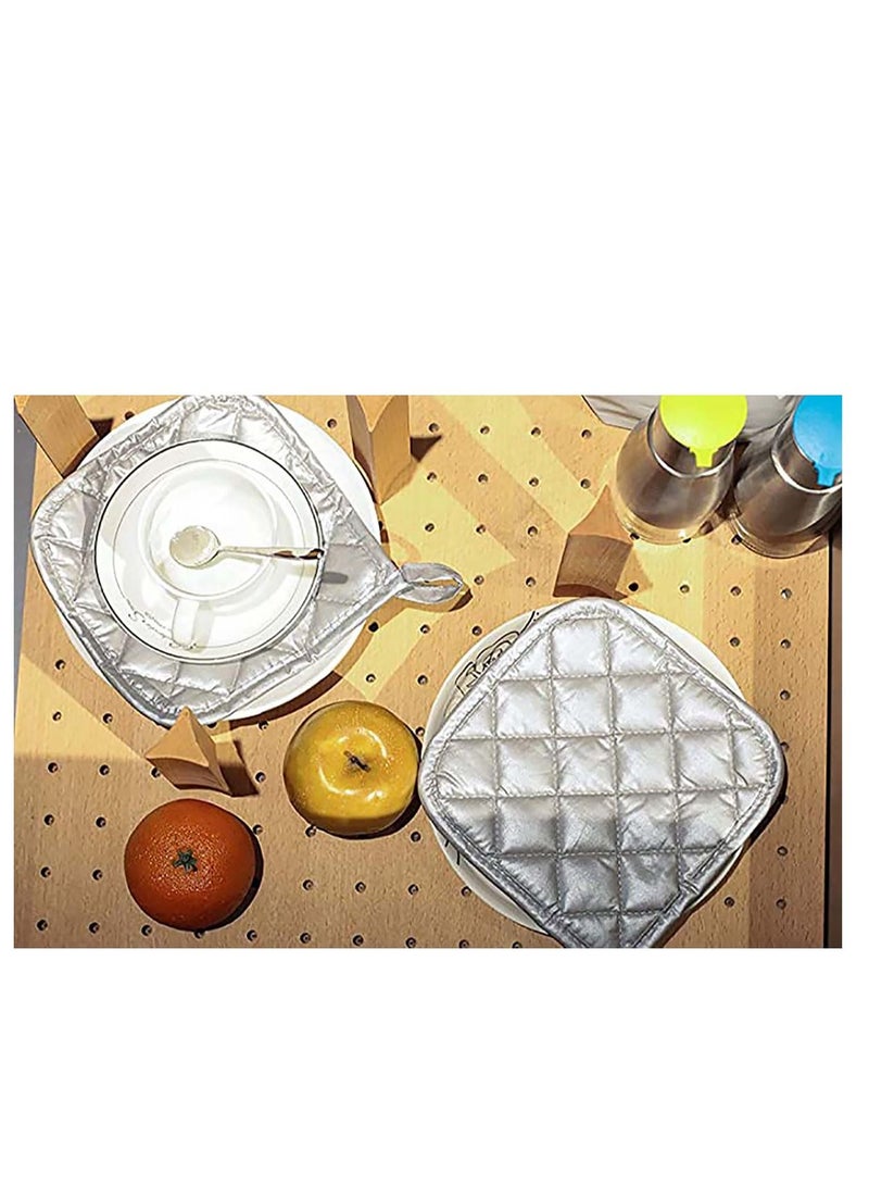 SYOSI 4 Pcs Pot Holders Cotton Made Machine Washable Pot Holders, for Hot Dishes Thick Hot Pads for Kitchen, Heat Resistant Mats, Oven Pads, Hot Mats for Hot Pots and Pans  - Image 4