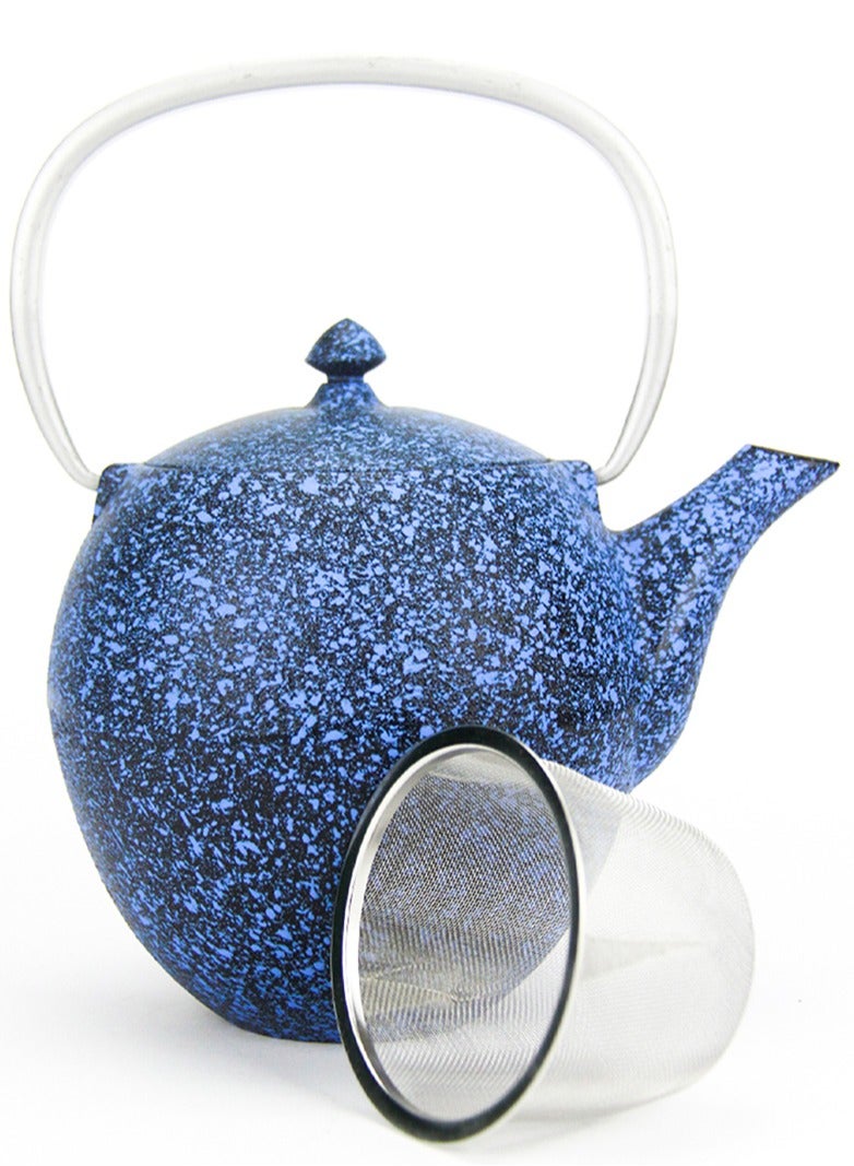 Tealand Elevate Your Tea Experience Blue 1.1L Cast Iron Teapot with Enamel Coating  - Image 4