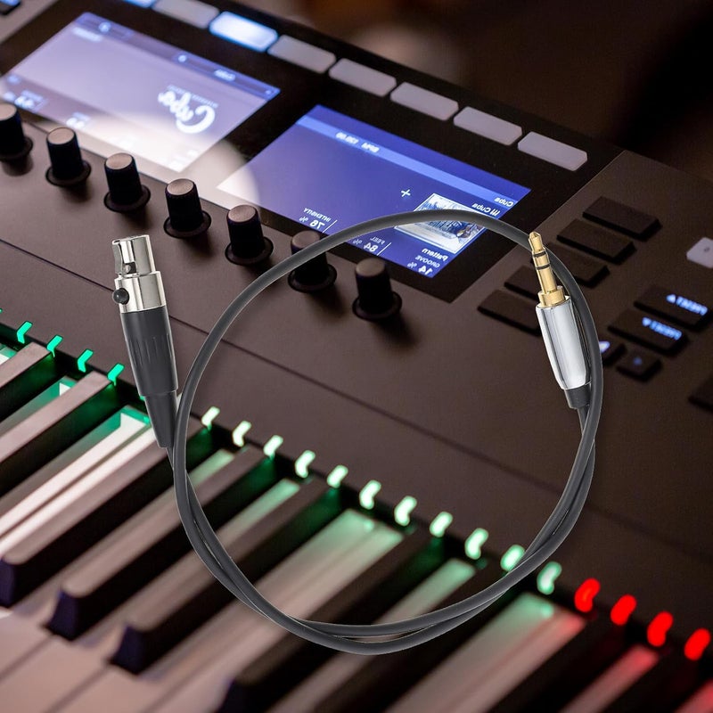 كابل صوت 3.5 مم TRS ذكر إلى XLR أنثى بطول 0.5 متر أسود مع موصل XLR صغير، كابل جاك ستيريو لنقل الصوت من الميكروفون والتسجيل في العروض الحية والتسجيل - Image 5