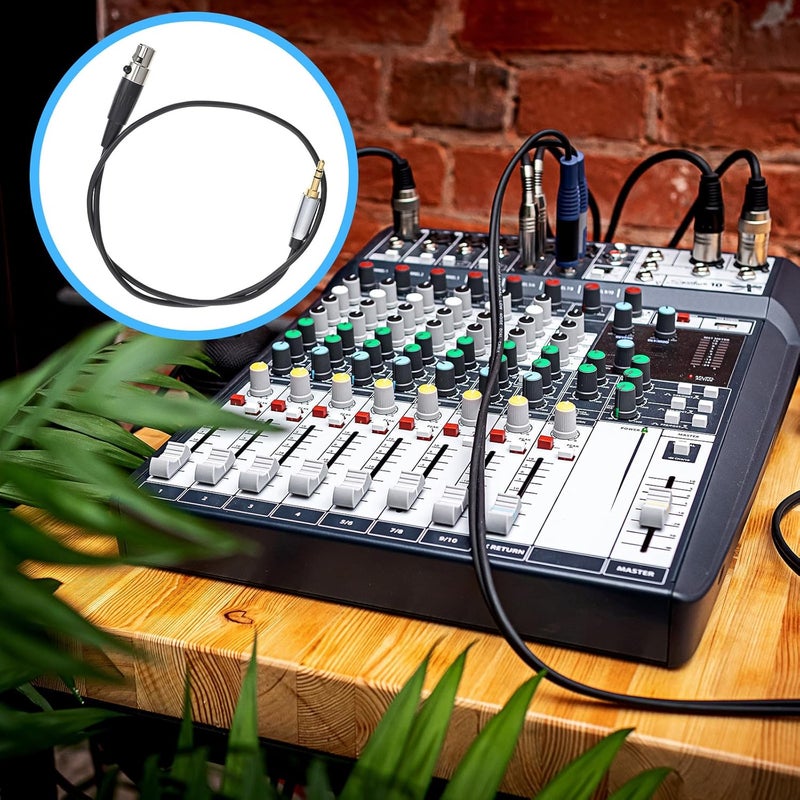 كابل صوت 3.5 مم TRS ذكر إلى XLR أنثى بطول 0.5 متر أسود مع موصل XLR صغير، كابل جاك ستيريو لنقل الصوت من الميكروفون والتسجيل في العروض الحية والتسجيل - Image 3
